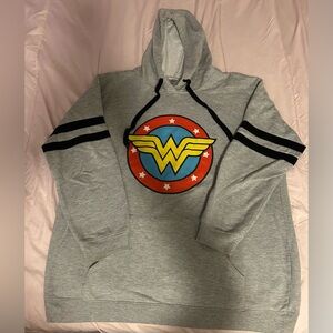 Gray Wonder Woman Hoodie with Logo